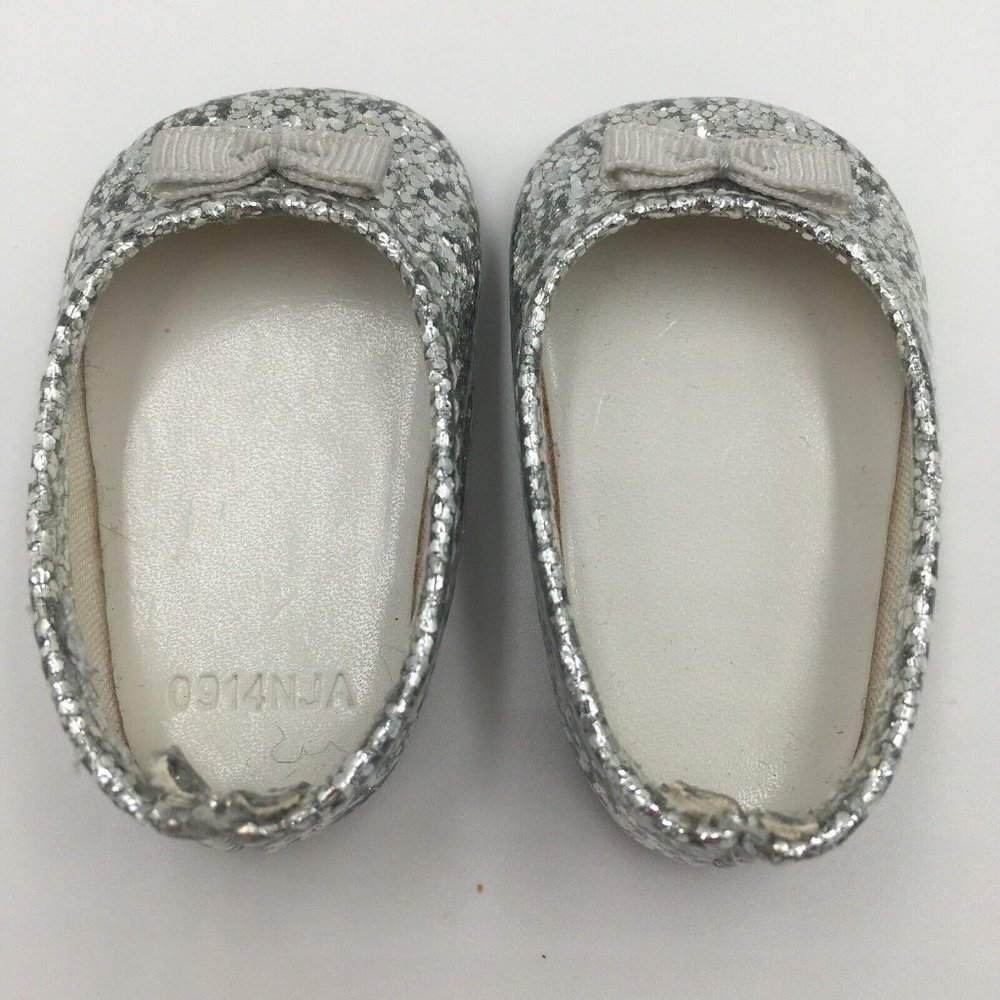 American Girl SILVER SHIMMER Sparkly Glitter SHOES (Only), 2015 Retired